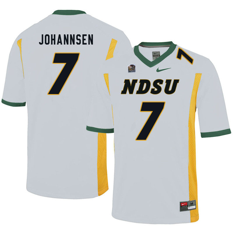 Men #7 Jayden Johannsen North Dakota State Bison College Football Jerseys Sale-White